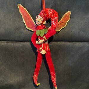 Vintage Whimsical Jester Fairy Ornament